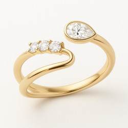 "Mirage" Ring – 925 Sterling Silver with Rose or Yellow Gold Plating and Zirconia
