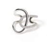 "Interlace" Adjustable Sterling Silver Ring with Cubic Zirconia – Elegant Open Design