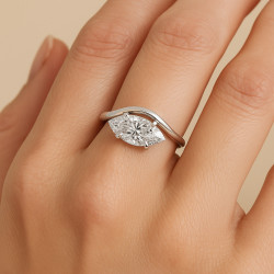 Ring "Gleam" – 925 sterling silver, rhodium plating, high-quality cubic zirconia