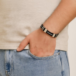 Men’s Silicone & Stainless Steel Bracelet – Urban Style