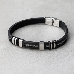 Men’s Silicone & Stainless Steel Bracelet – Urban Style