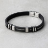 Men’s Silicone & Stainless Steel Bracelet – Urban Style