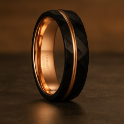 Titan Men’s Tungsten Carbide Ring – Black Matte & Gold Interior
