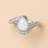 Moonstone and Zirconia Ring – Sterling Silver, Yellow or Rose Gold Plated