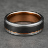 "Steel Balance" Men’s Ring – Tungsten Carbide, Black, Silver & Rose Gold