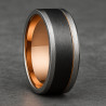 "Steel Balance" Men’s Ring – Tungsten Carbide, Black, Silver & Rose Gold
