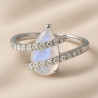 Moon Drop – Opal & Zircon Ring