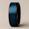 "Blue Impulse" Men’s Ring – Tungsten Carbide, Black & Blue, 8mm