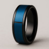 "Blue Impulse" Men’s Ring – Tungsten Carbide, Black & Blue, 8mm