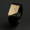 "Domino" Men’s Ring – Titanium, Steel & Cubic Zirconia