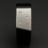 "Code" Ring – Men’s Titanium-Coated Stainless Steel Ring with Zirconia