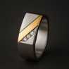"Define" Men’s Ring – Titanium-Coated Steel with Gold Accent & Zirconia