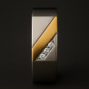 "Define" Men’s Ring – Titanium-Coated Steel with Gold Accent & Zirconia