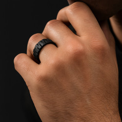 "Monolith" Men’s Ring – Black Zirconium-Coated Ring, 8mm