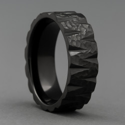 "Monolith" Men’s Ring – Black Zirconium-Coated Ring, 8mm