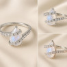 Moon Drop – Opal & Zircon Ring