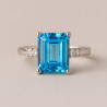 "Skylight" Ring – Sterling Silver with Blue Topaz and Zirconia