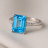 "Skylight" Ring – Sterling Silver with Blue Topaz and Zirconia