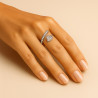 "Heartline" Adjustable Ring – Sterling Silver with Heart and Zirconia Accents