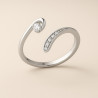 "Spark" Adjustable Ring – Sterling Silver with Zirconia, Three Finishes