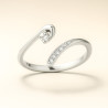 "Spark" Adjustable Ring – Sterling Silver with Zirconia, Three Finishes